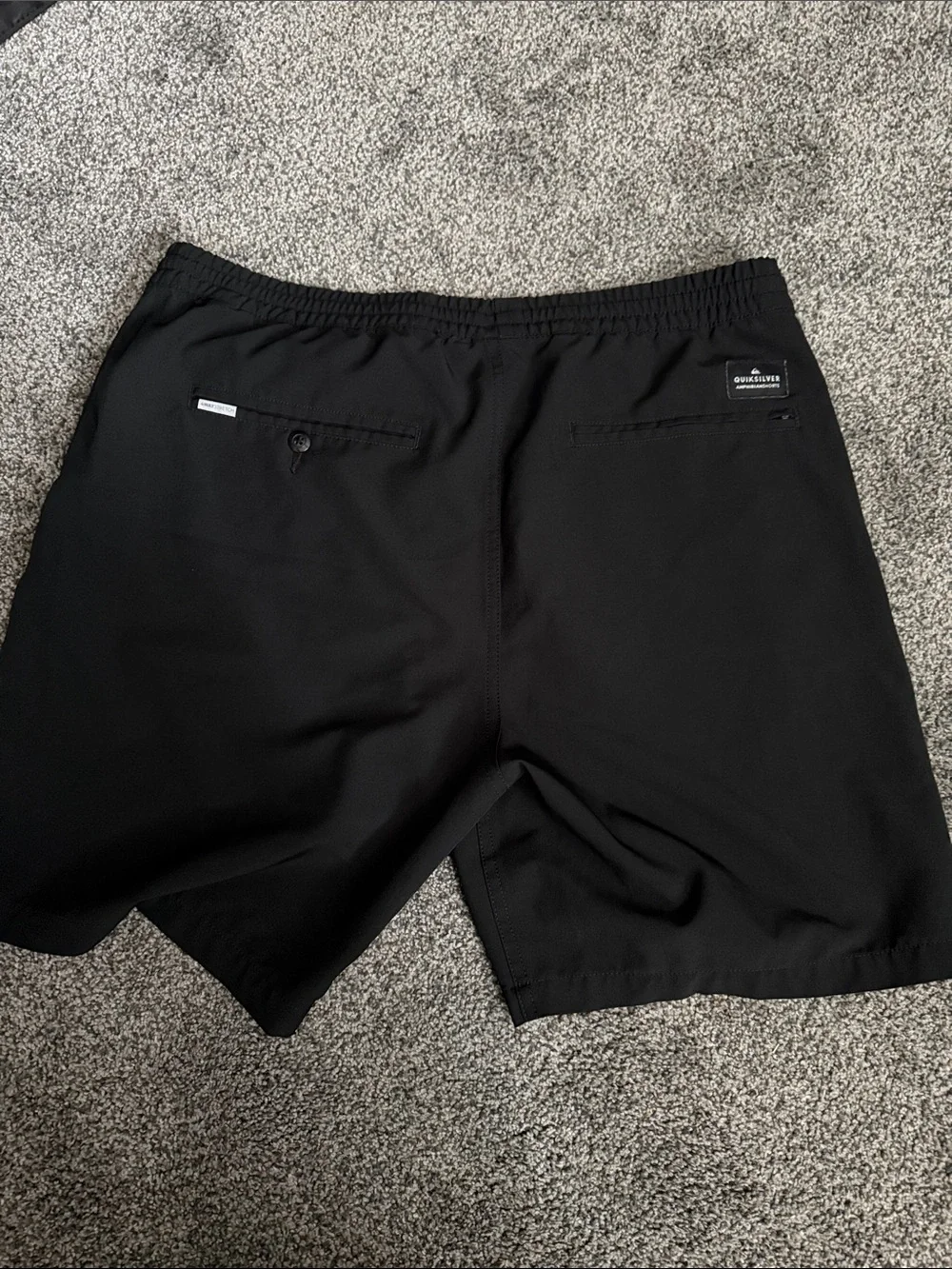 Quiksilver Men's Black Swim Trunks with Drawstring